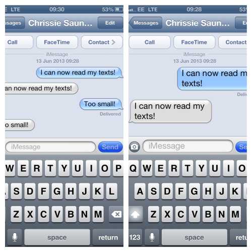 How to change font size on an iphone